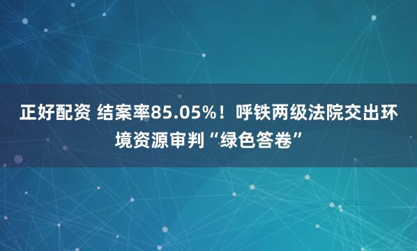 正好配资 结案率85.05%！呼铁两级法院交出环境资源审判“绿色答卷”